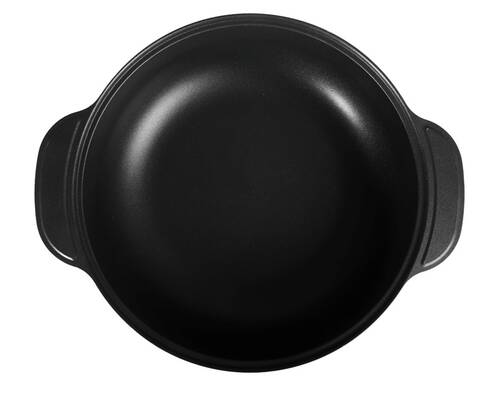 Onyx 32 cm Basık Kendinden Kulplu Cam Kapaklı Döküm Siyah Kahve Tencere - 3