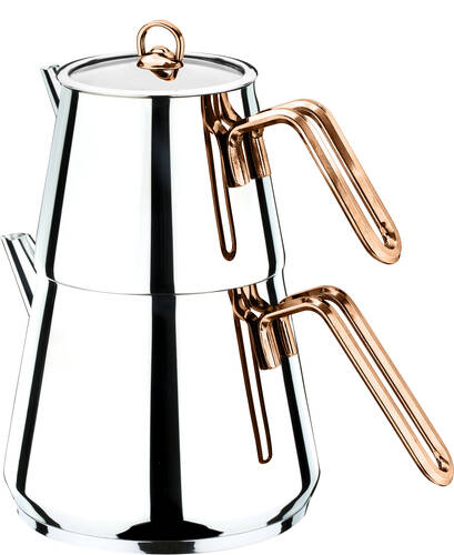 Piramit Metal Kulp Çaydanlık
